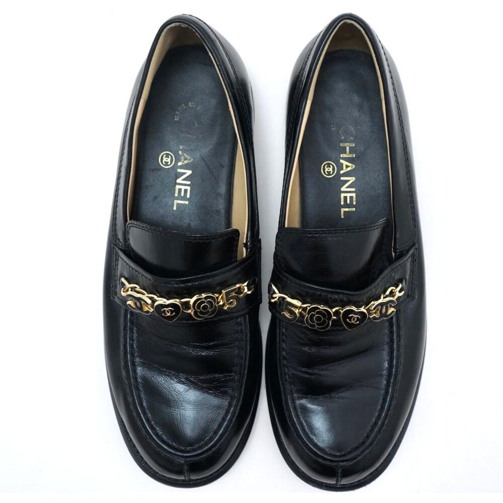 Chanel Penny Loafers Moccasins Charms Black Womens 41C - Picture 7 of 11